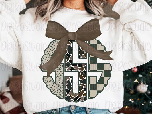 Camo Too Monogram Tee or Sweatshirt