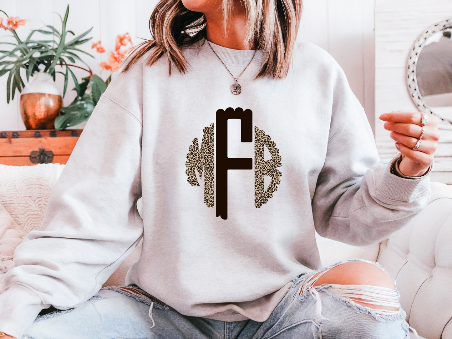 Cheetah Monogram Tee or Sweatshirt