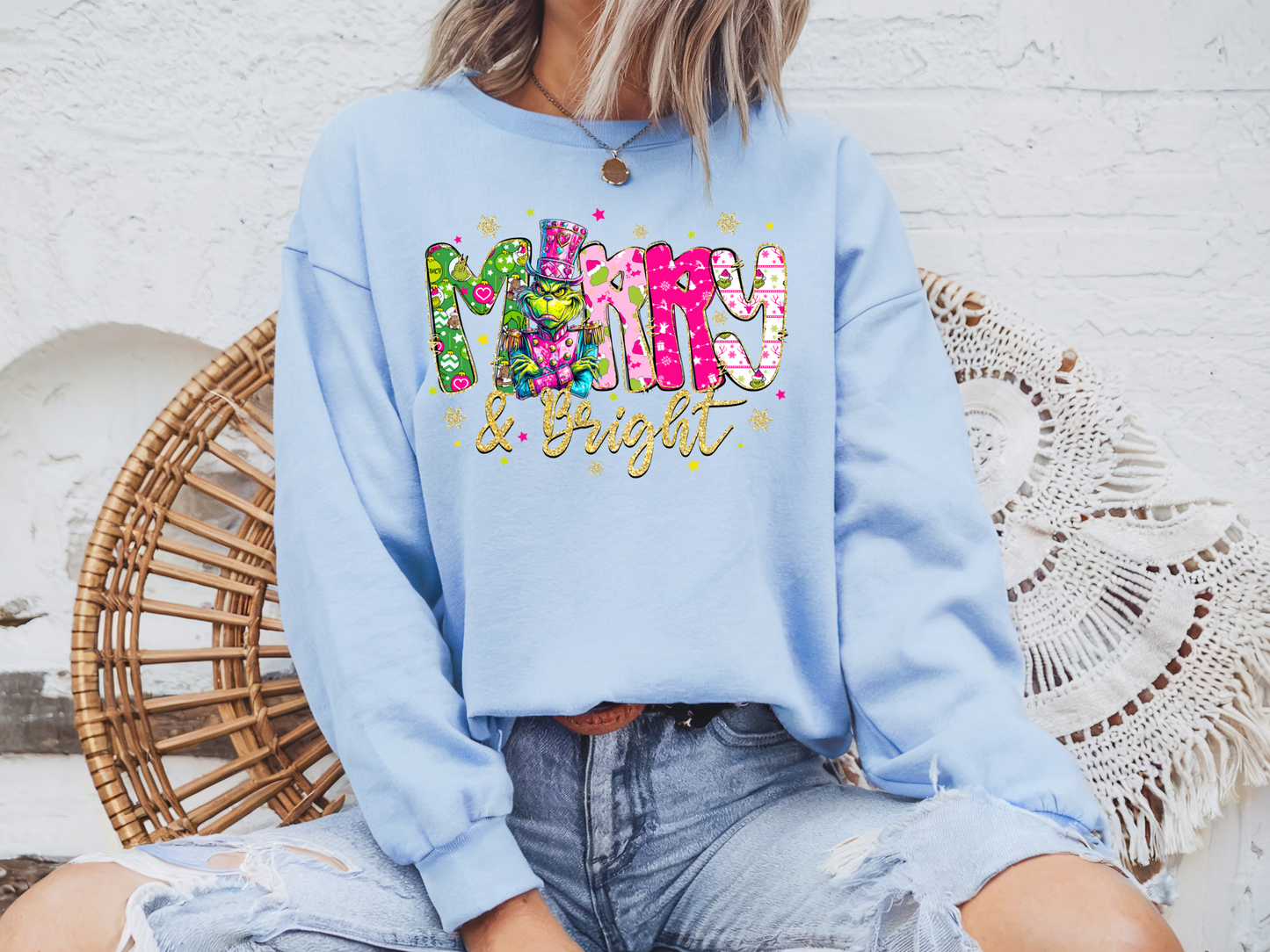 The Grinch Merry & Bright Tee or Sweatshirt