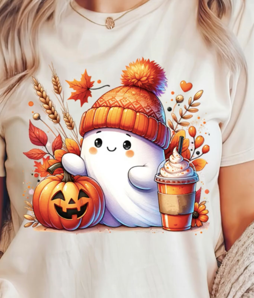 Fall Pumpkin Ghost Tee